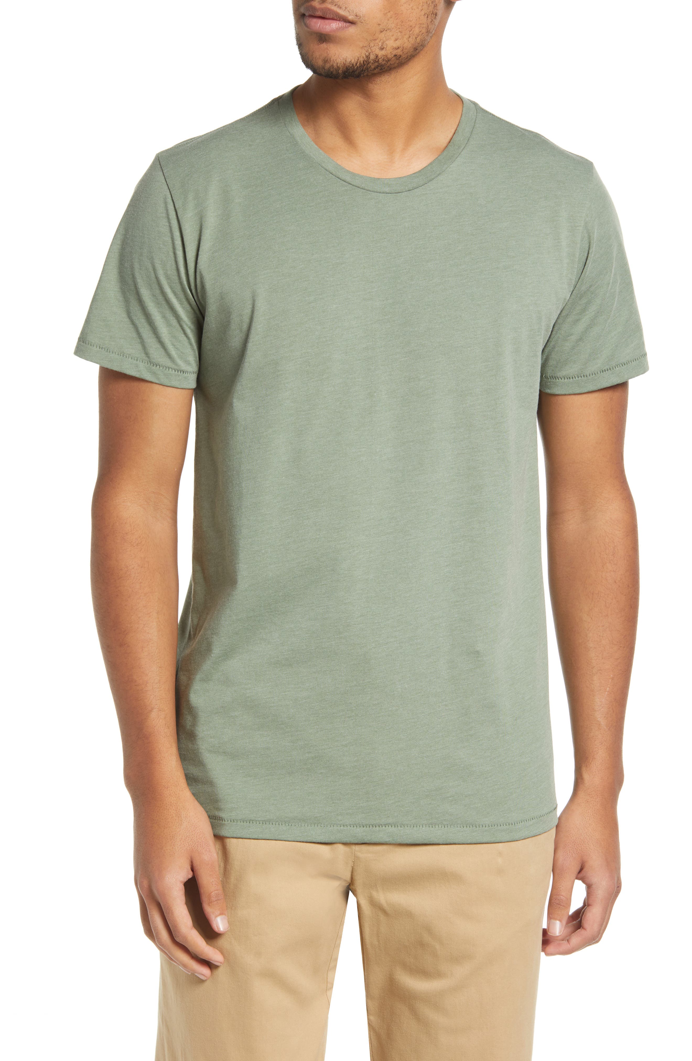 Mens Basic Crew Neck Cotton Striped Long/Short Sleeve T-Shirt Tops 